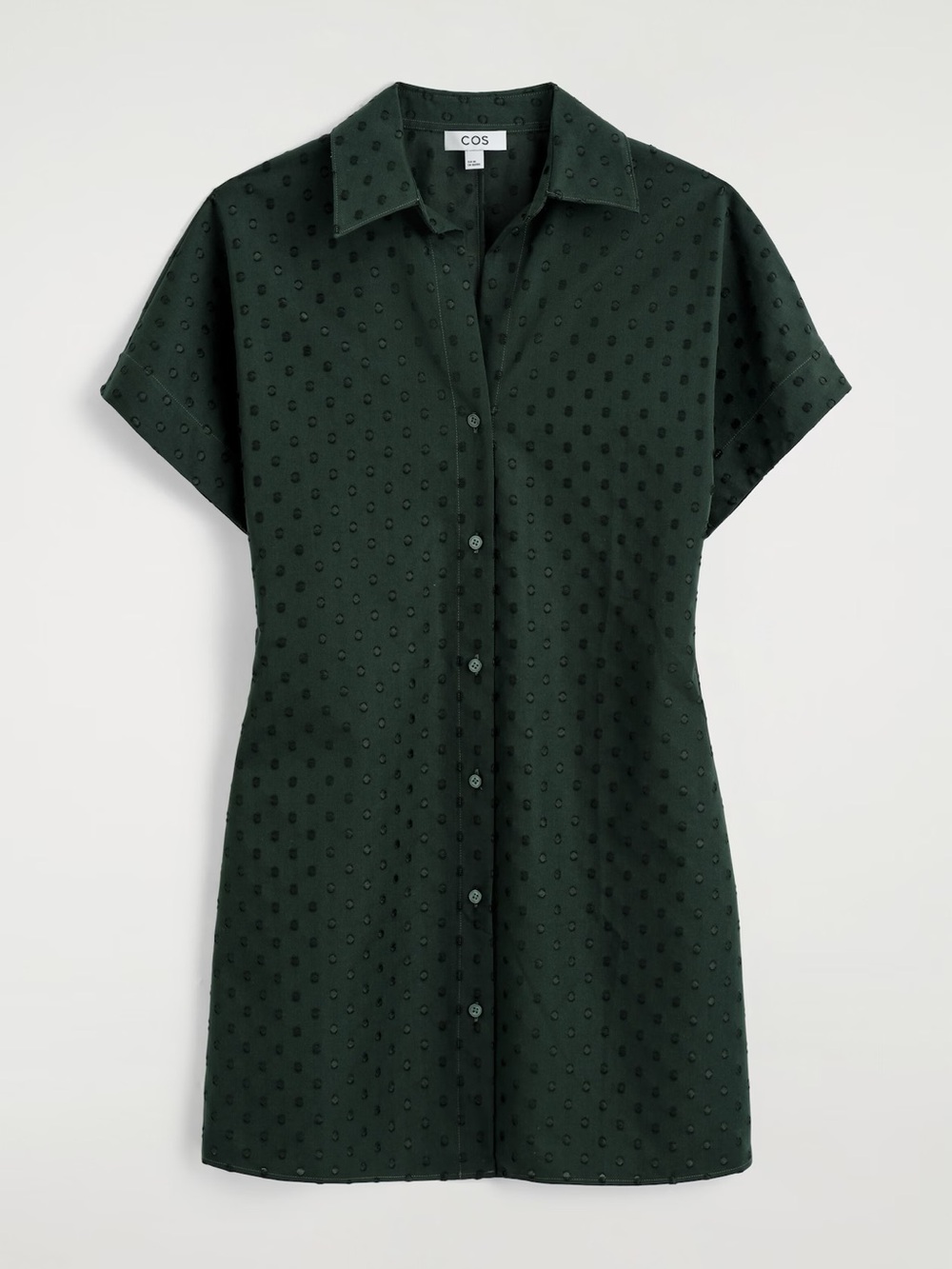NWT (size 8) COS Polka-dot Jacquard Cotton Shirt Dress - Picture 5 of 10